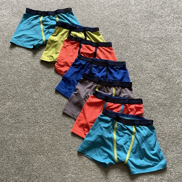 7 Pair Fruit of the Loom Boys Micro Mesh Boxers Moisture Wicking Boys Small 6 8 - Picture 1 of 3